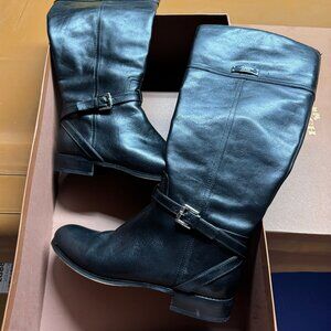 Coach Black Leather Boots, Micha Calf, Size 9